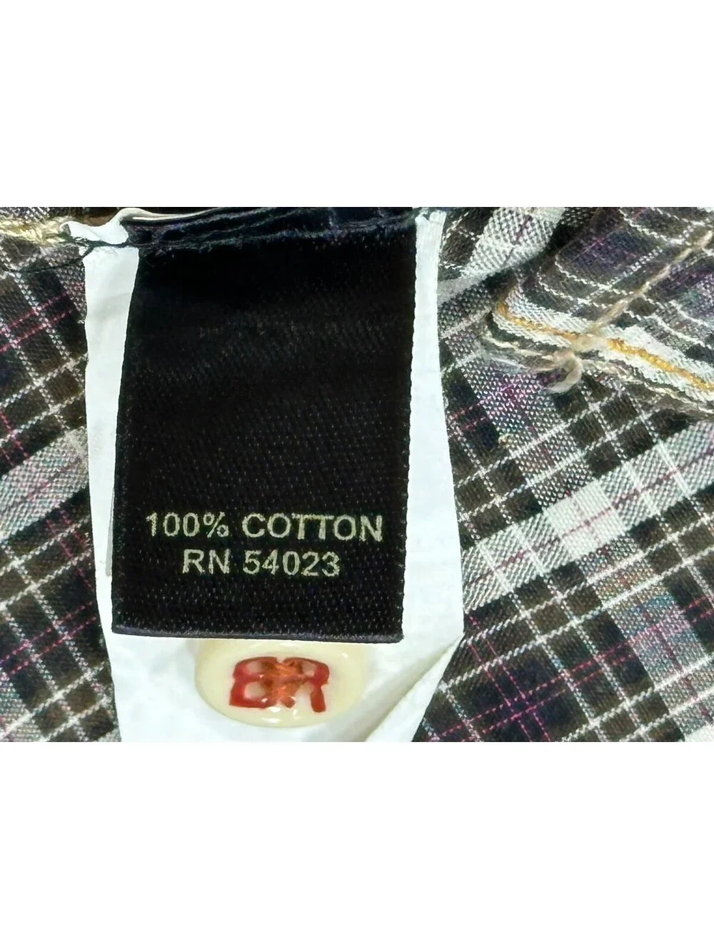 Banana Republic Vintage Check Pocket Button Up Brown Mens L